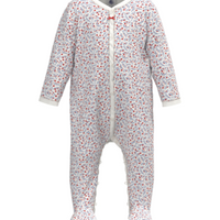baby front snap floral footie