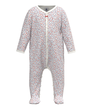 baby front snap floral footie