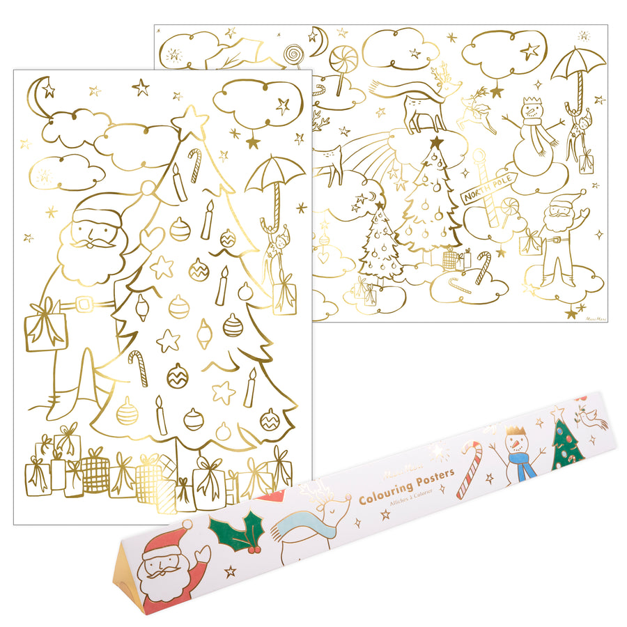 christmas colouring posters