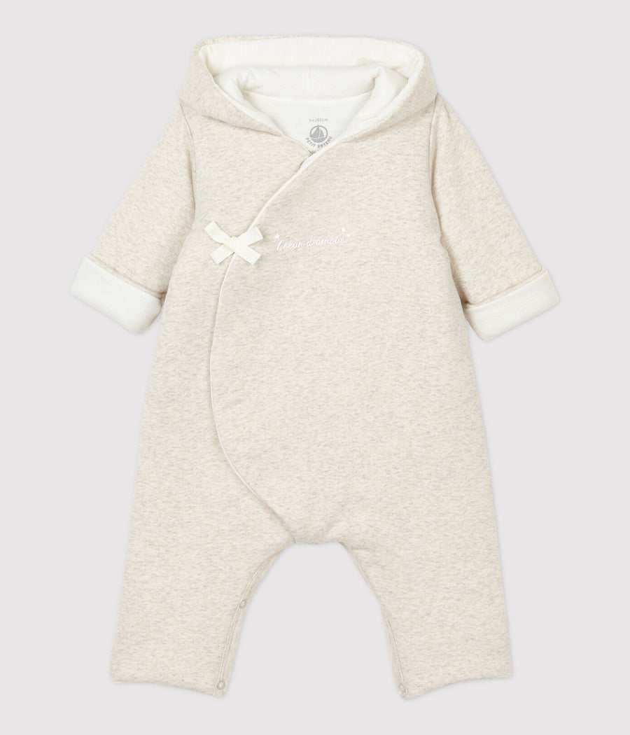 baby hooded side snap coverall