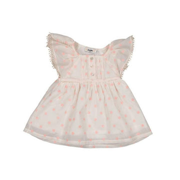 baby romane dress pink white