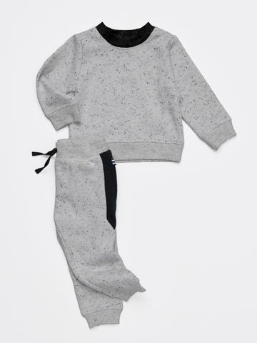 grey speckle sweatshirt set