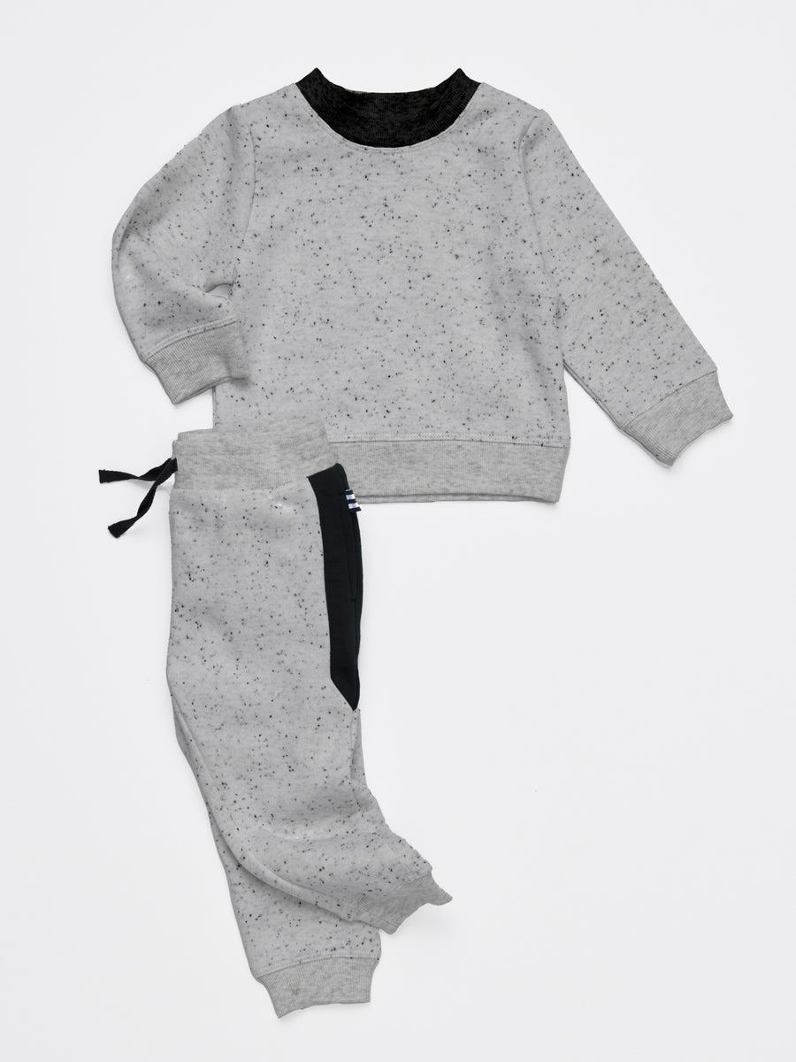 baby grey speckle sweatshirt set