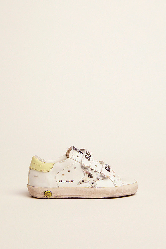 old school horsy star sneaker light yellow