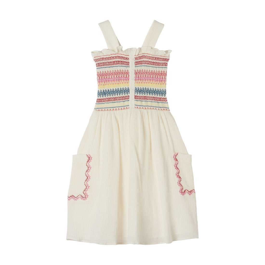 smocked cotton dress