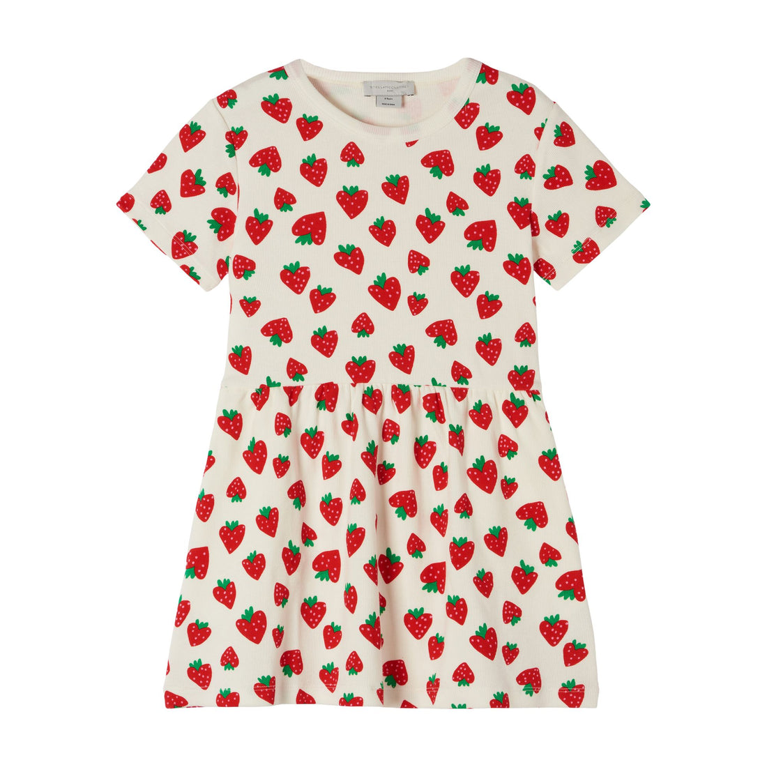 strawberries cotton jersey rib dress