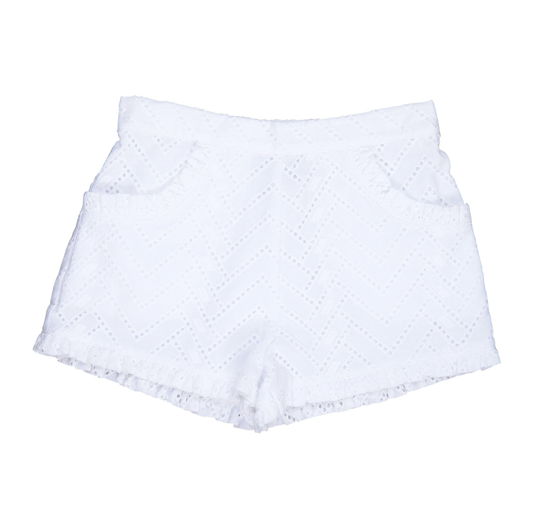phoebe pocket short white eyelet