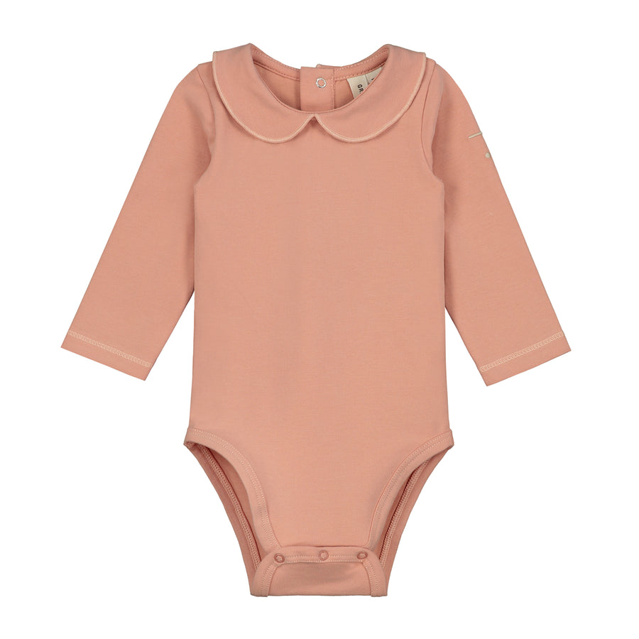 baby collar onesie rustic clay