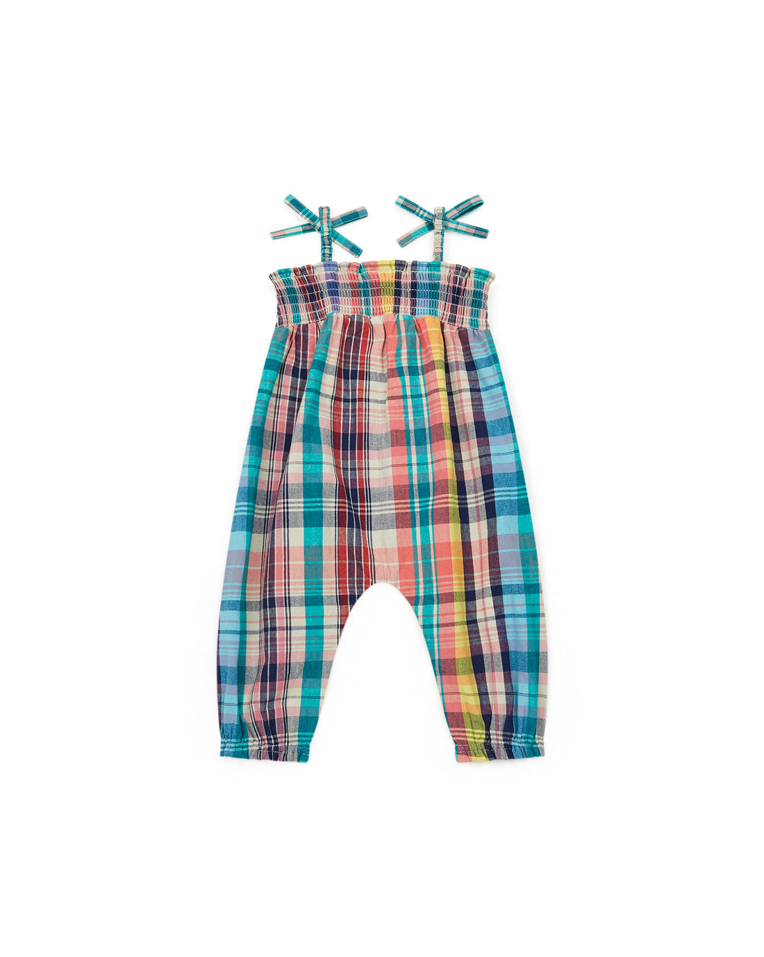 baby carreau madras overalls