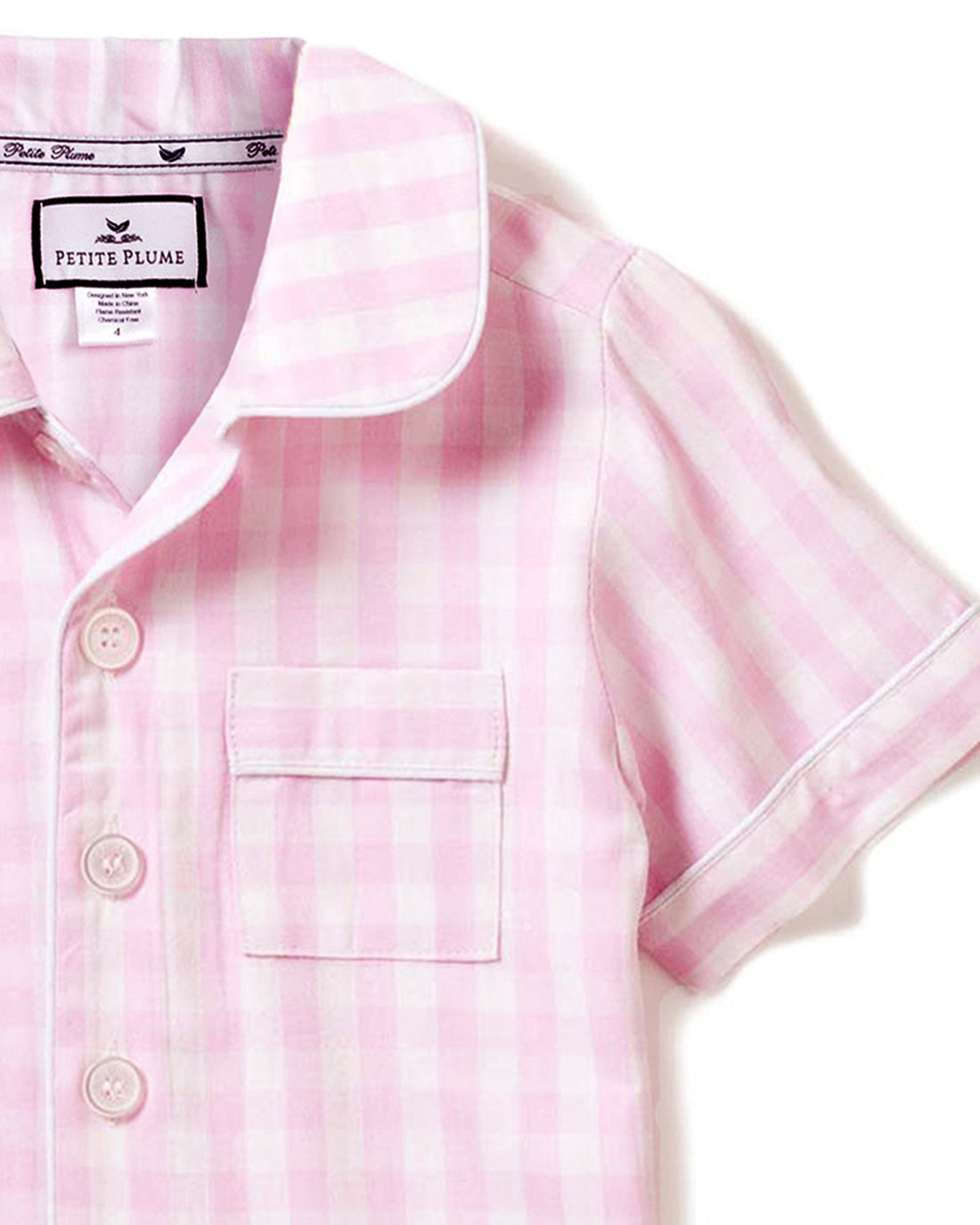 baby gingham short set pink