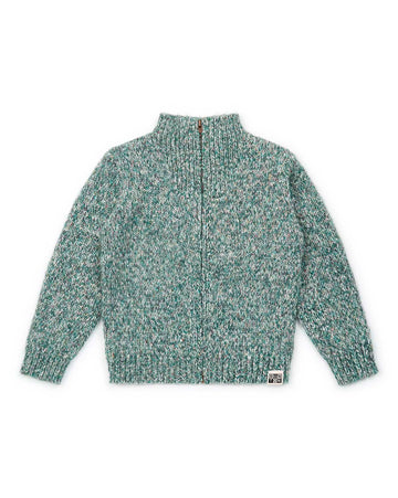 zipper cardigan chine vert