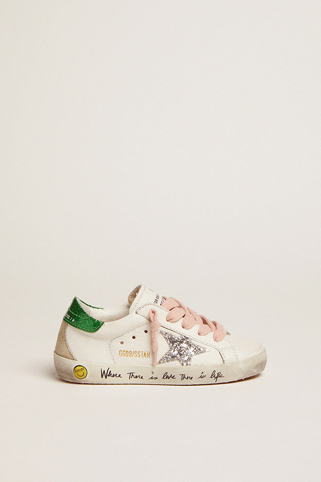 super-star nappa sneaker silver emerald