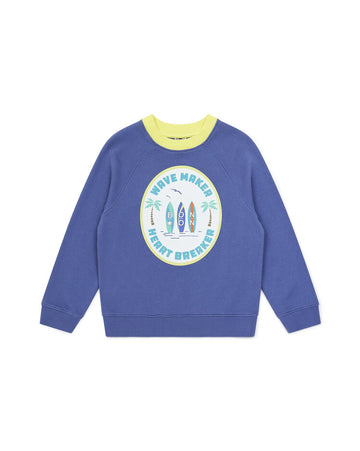wave sweatshirt bleu