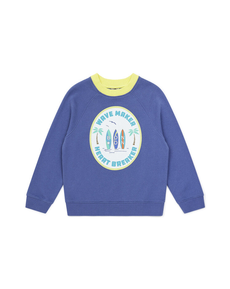 wave sweatshirt bleu