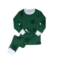 organic long pajama set evergreen